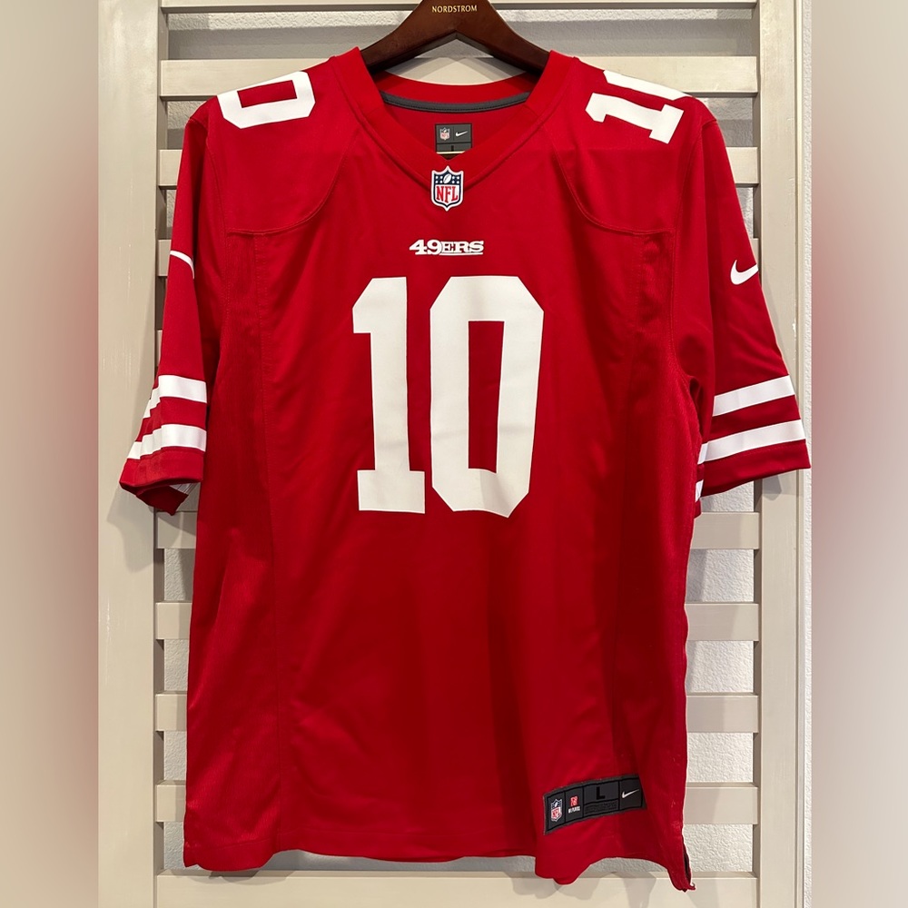 JIMMY GAROPPOLO #10 SAN FRANCISCO 49ers NIKE RED NFL JERSEY‎ SZ L